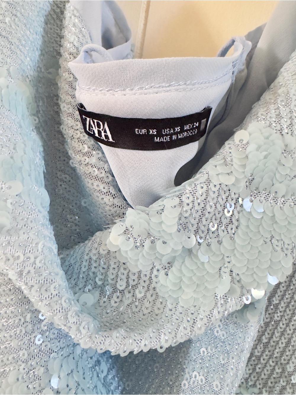 Zara Sequin Ruffle Cocktail Dress - Picture 8 of 8